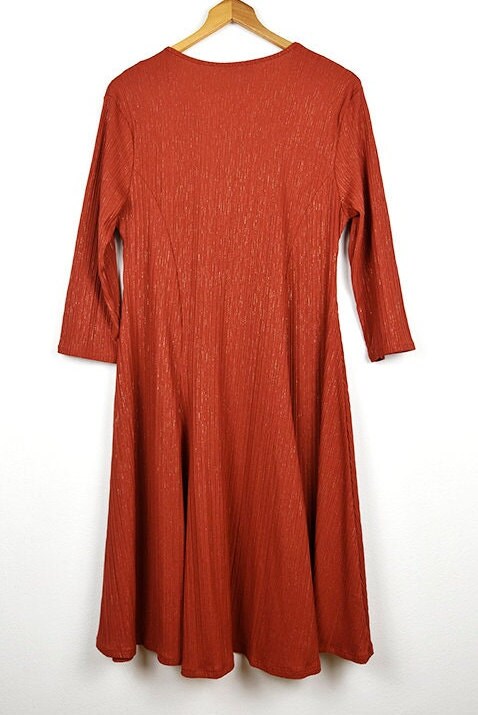 open lace back dress Burnt Orange Rib One Shoulder Mini Dress main image 1