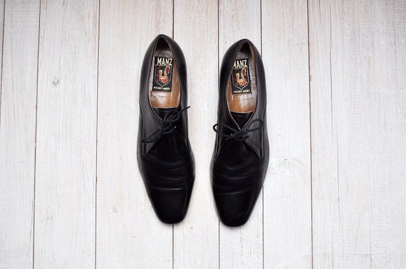 Vintage Black Leather Lace Up Oxford Dress Shoes - image 3