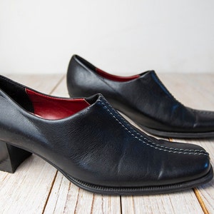 Vintage Barbieri Black Leather Slip On Ankle Booties