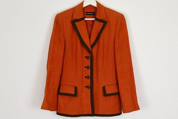 Vintage Orange Linen Rustic Blazer - image 1