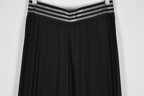 Vintage Black Pleated Semi Sheer Wide Leg Palazzo… - image 3