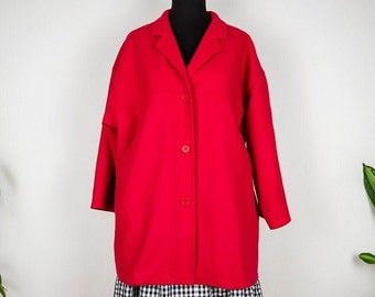 Vintage Red Wool Coat