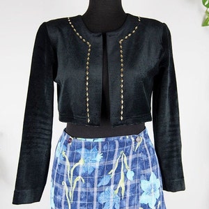 Vintage Schwarzer Samt Bolero