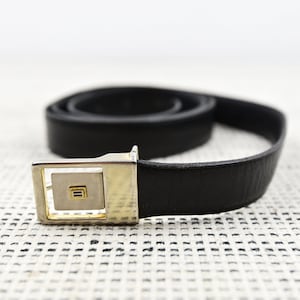 Vintage Black Leather Belt