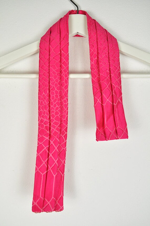 Vintage Hot Pink Long Sleeve Textured Reptile Pat… - image 7