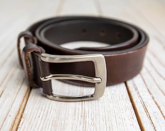 NOS Vintage Brown Leather Belt