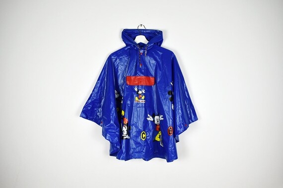 Disney Mickey Hooded Raincoat Rain Jacket Poncho Outwear for Boys Toddlers Kids Children