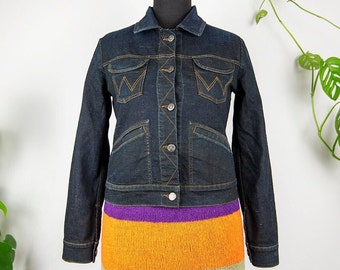 Vintage Dark Blue Speckled Denim Jacket