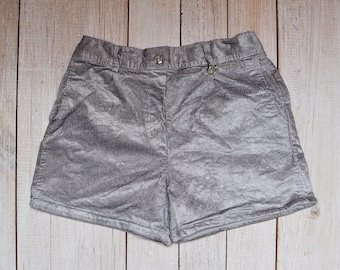 Vintage Silver Corduroy Girls Shorts