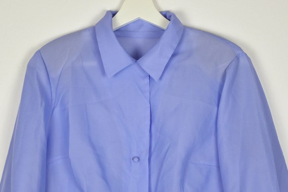 Vintage Lavender Purple Semi Sheer Blouse Top - image 3