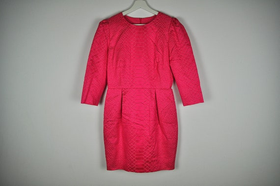 Vintage Hot Pink Long Sleeve Textured Reptile Patt