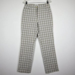 Vintage Pastel Plaid High Waist Stretchy Skinny Pants
