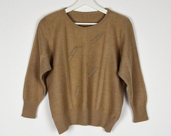 vintage Fawn Brown Knit Pull Pull