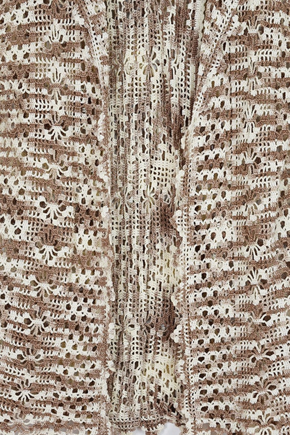 Vintage Beige and Brown Ombre Hand Crochet Vest - image 2