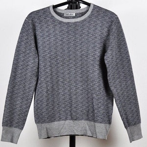 Vintage Grey Maze Pattern Mens Knit Crewneck Pullover Sweater - Etsy