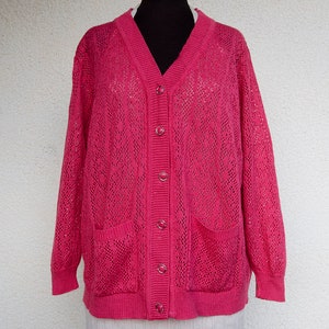 Vintage Dusty Rose See Through Knit Cardigan