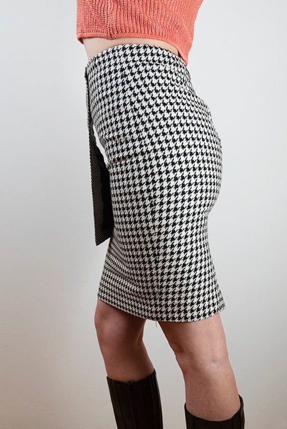 Vintage Black and White Houndstooth Mini Pencil S… - image 3