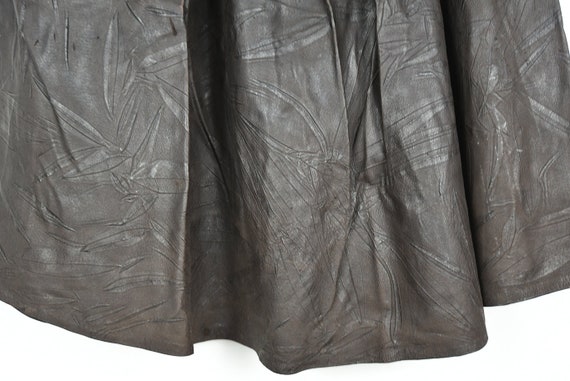 Vintage Dark Chocolate Brown Crinkled Leather Ful… - image 2