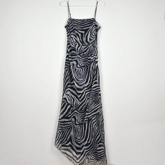 Vintage Gray and Black Tiger Print Spaghetti Strap