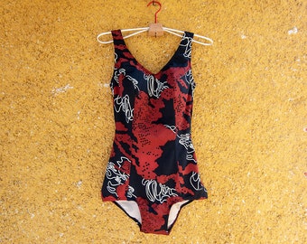 Vintage Tweka Abstract Print Bathing Suit