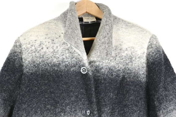 Vintage Ombre Grey Felt Wool Blanket Coat - image 3