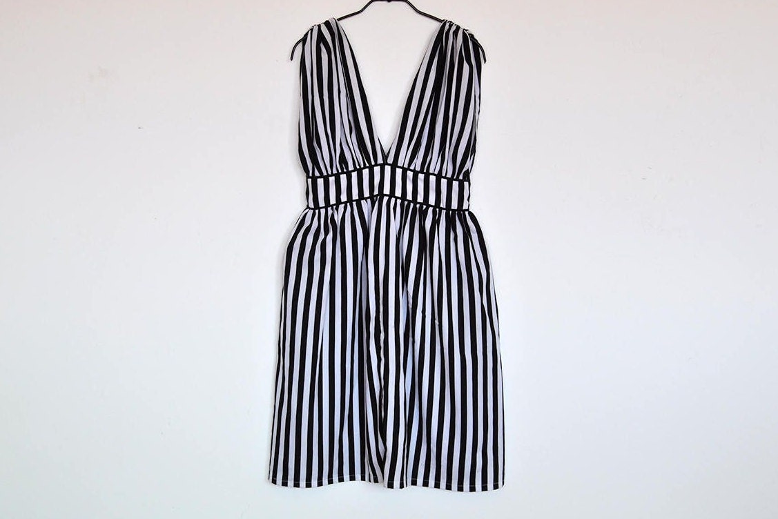 black and white striped summer dress