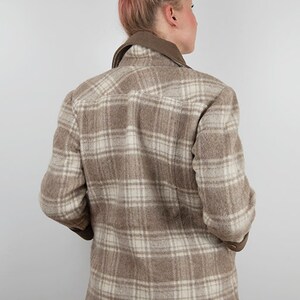 Vintage Tan and Cream Plaid Wool Jacket image 6