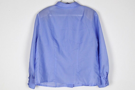 Vintage Lavender Purple Semi Sheer Blouse Top - image 5