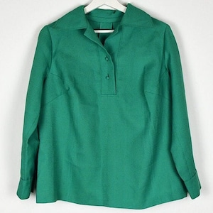 Vintage Green Long Sleeve Blouse Top