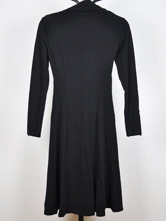 Vintage Black Flared Long Sleeve Bolero Midi Dress - image 5