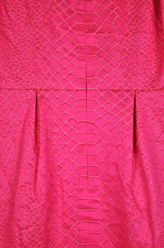 Vintage Hot Pink Long Sleeve Textured Reptile Pat… - image 2