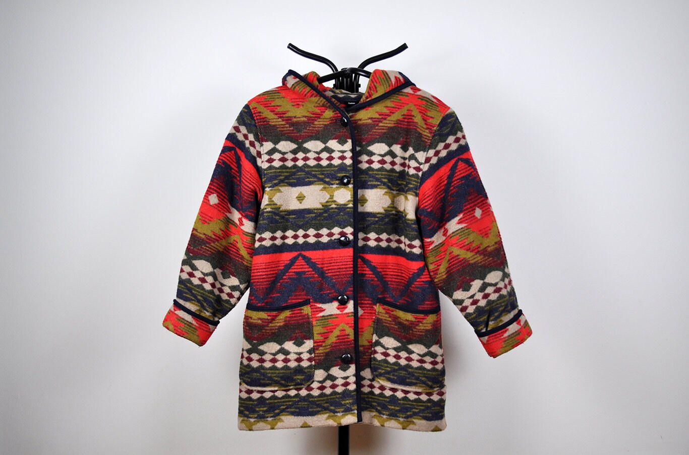 Vintage Unisex Aztec Pattern Southwest Wool Coat Women's Etsy