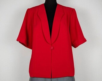 Vintage Red Mid Sleeve Blazer Jacket