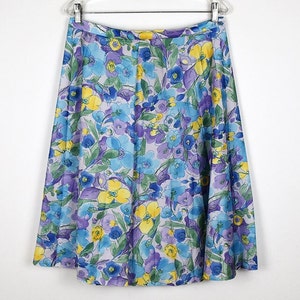 Vintage Floral Pleated Midi Skirt