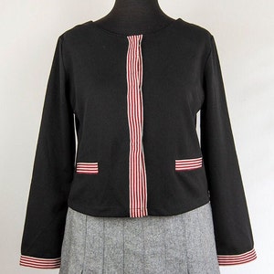 Vintage Black Red and White Trim Jacket