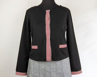 Vintage Black Red and White Trim Jacket