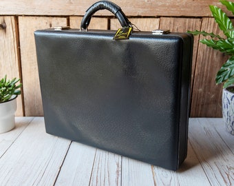 Vintage Black Leather Briefcase