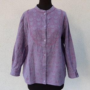 Vintage Purple Long Sleeve Blouse