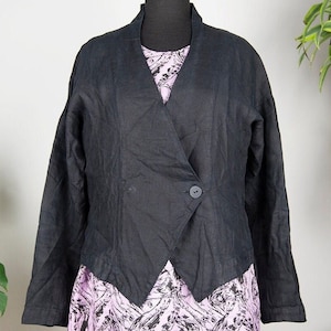 Vintage Black Linen Jacket