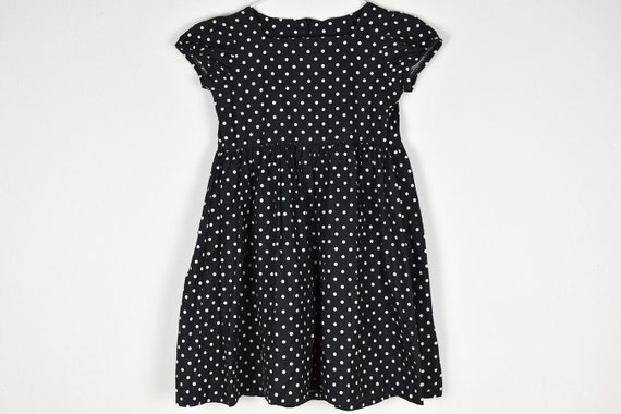 Vintage Girls Charcoal and White Polka Dot Short Sleeve Midi Dress - Etsy Vintage Girls Charcoal and White Polka Dot Short Sleeve Midi Dress - Etsy