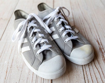 Vintage Adidas Grey Canvas Low Top Sneakers