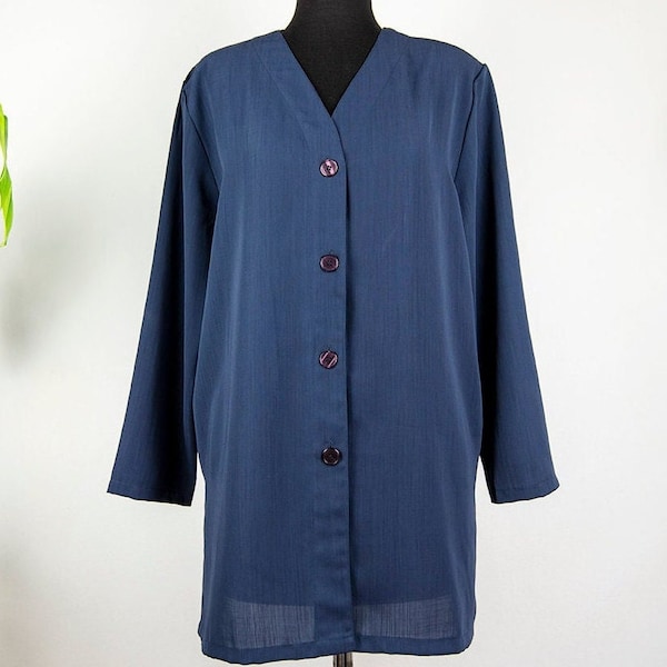 Vintage Navy Lightweight Button Front Duster