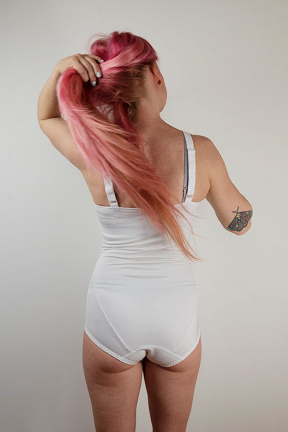 Vintage White Shapewear Bodysuit Gem