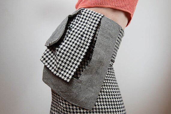 Vintage Black and White Houndstooth Mini Pencil S… - image 9