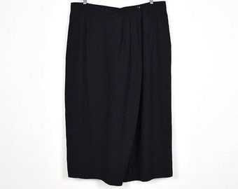 Vintage Black Plus Size Wide Leg Cropped Pants