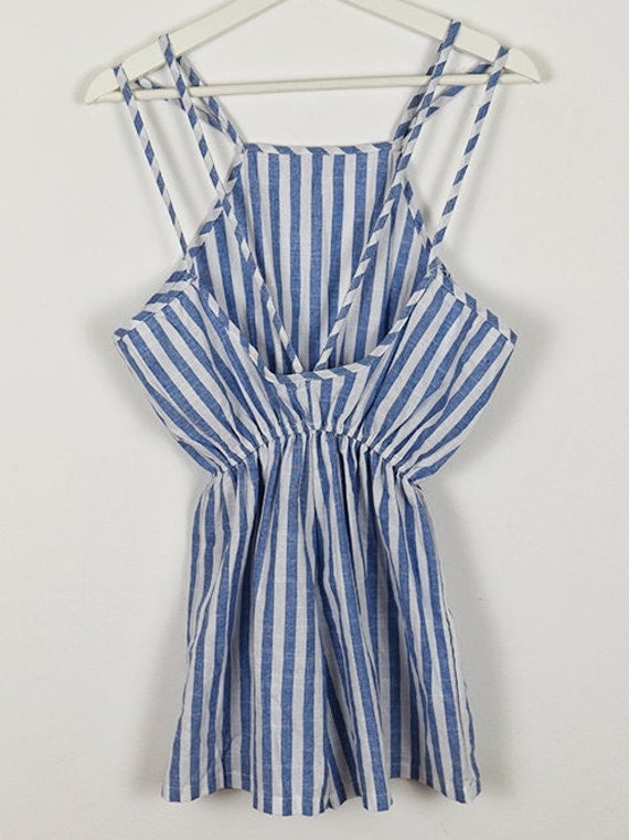 blue and white striped romper dress Blue and White Striped Romper