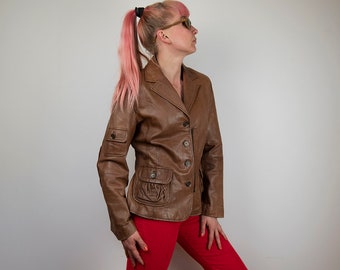 Vintage Tawny Brown Butter Soft Leather Jacket