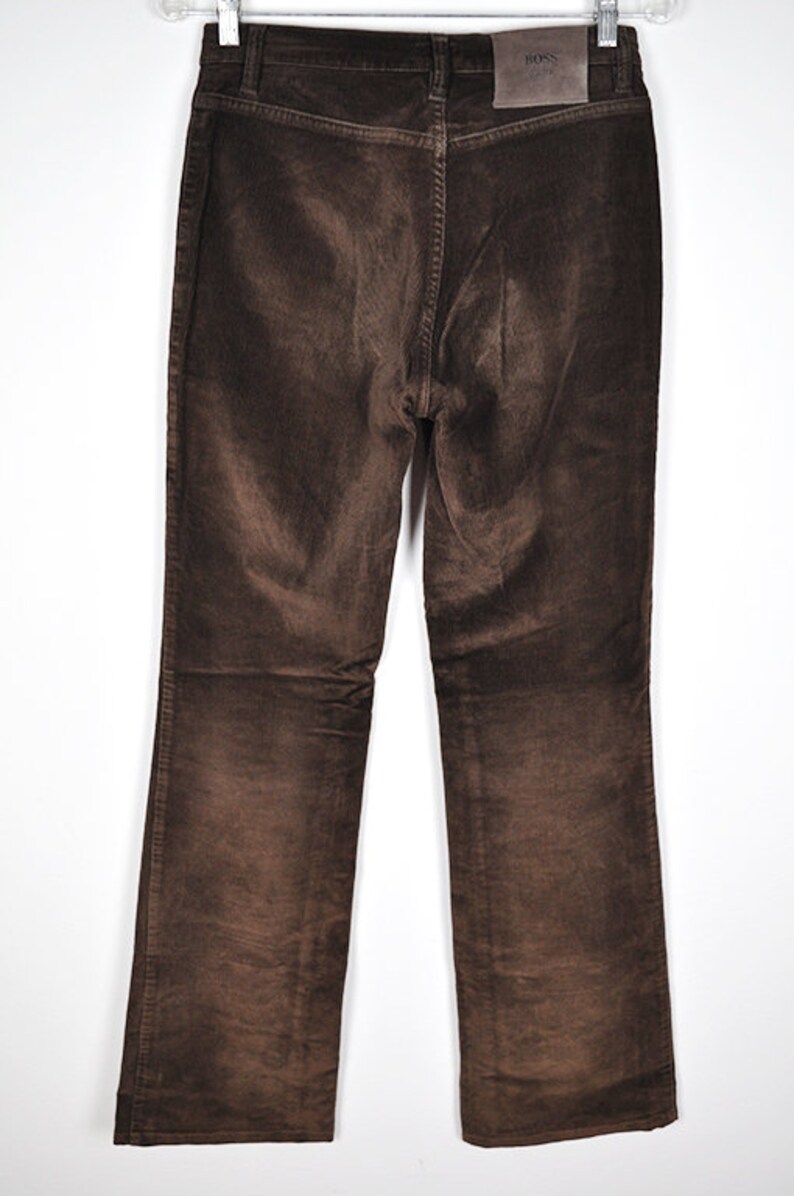 Vintage HUGO BOSS Brown Corduroy High Waist Flared Pants - Etsy
