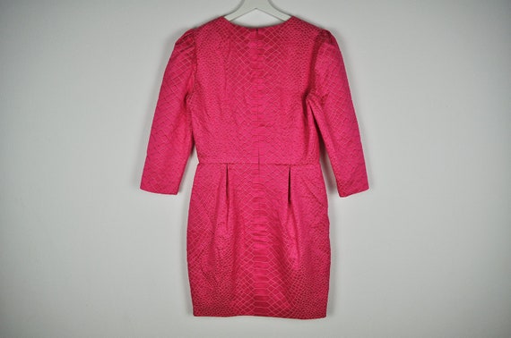 Vintage Hot Pink Long Sleeve Textured Reptile Pat… - image 5