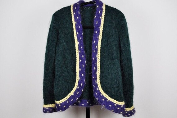 Green shop fuzzy cardigan